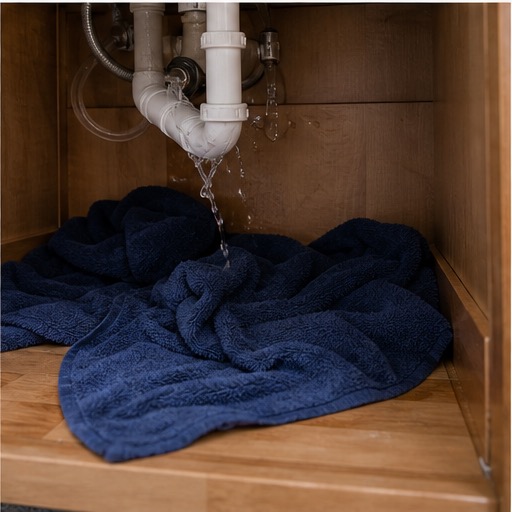 Drying equipment set up after water damage in a home